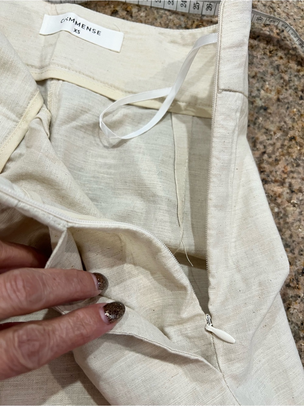 CoMMENSE Cotton Linen Lace Trim Two-Piece Pants Set Size XS NWT - Picture 11 of 12